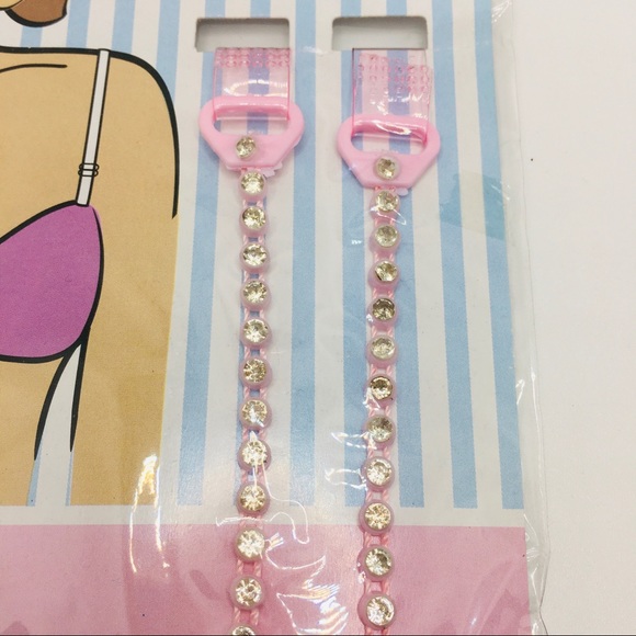 BRA STRAPS TRANSPARENT PINK WITH RHINESTONES!!! - Picture 5 of 14
